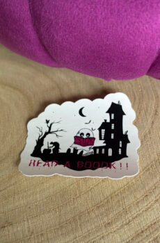 Read a book with a ghost Book Sticker