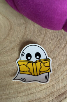 Ghost reading Book Sticker