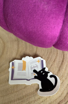 Cat casting spells Book Sticker