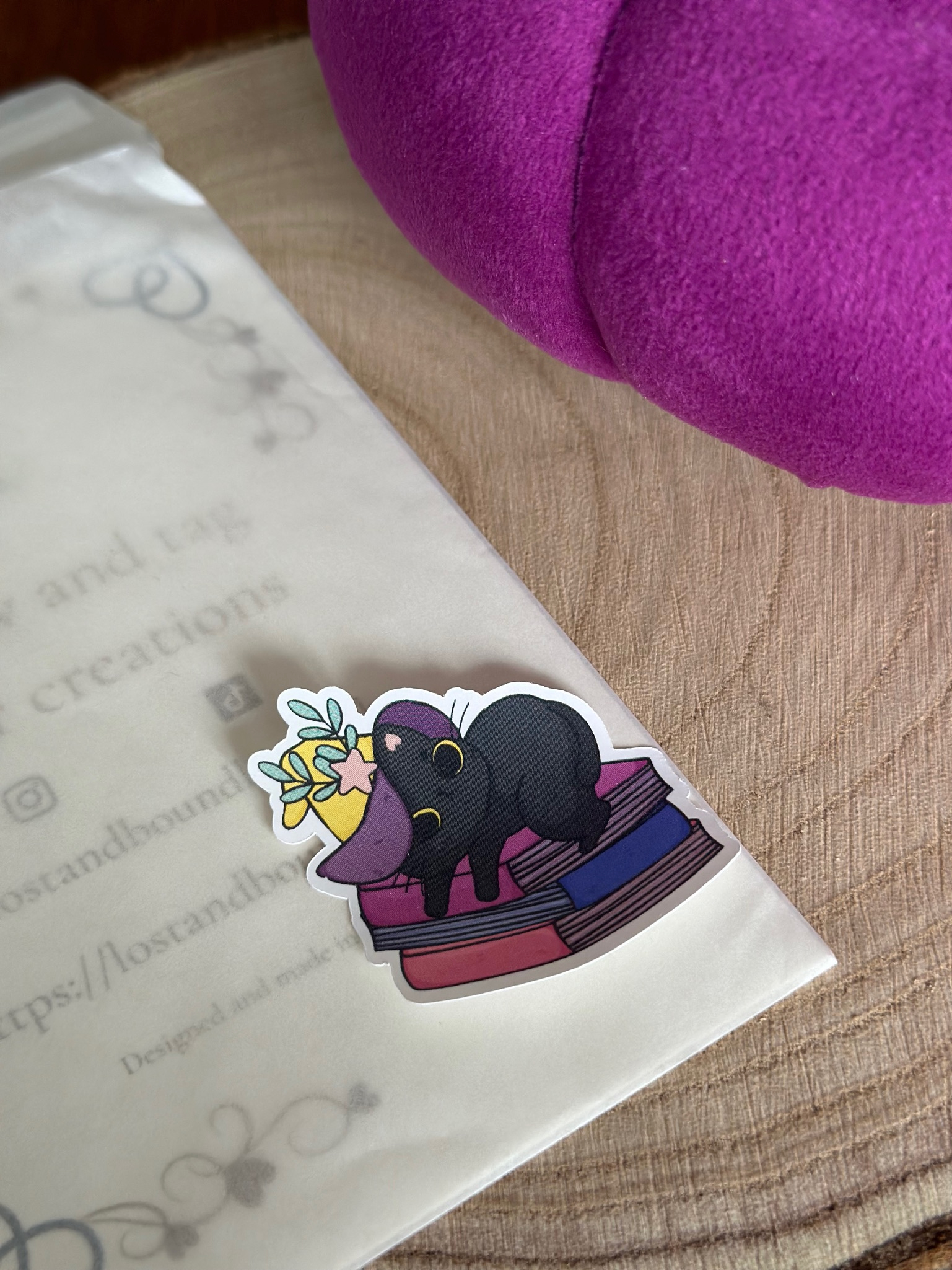 Witch cat with spell books Book Sticker - Image 4