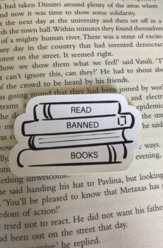 Read banned books sticker