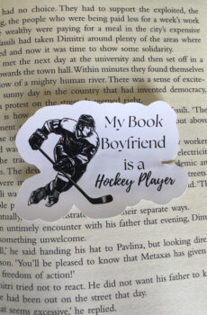 My book boyfriend is hockey player sticker
