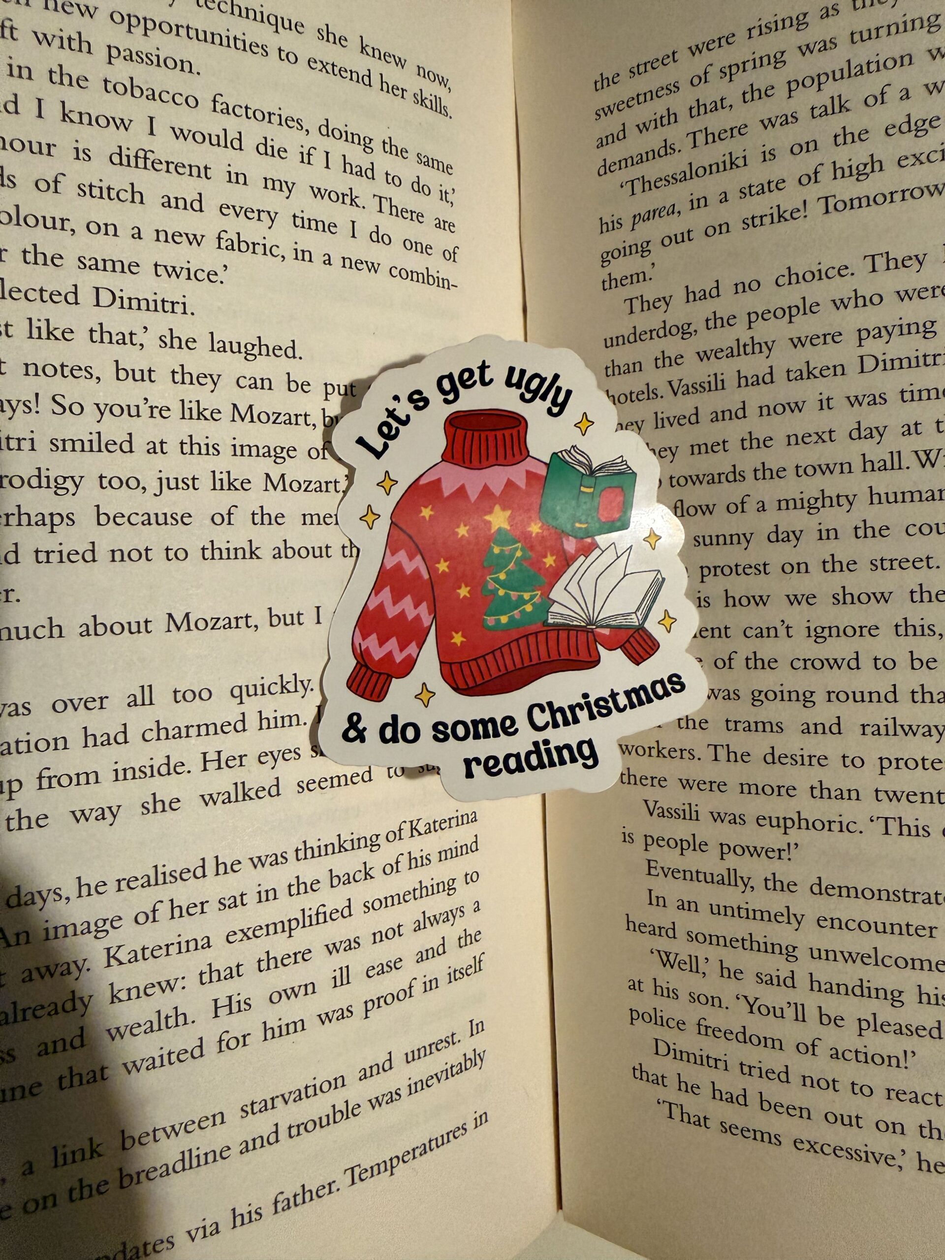 Let's get ugly & do some christmas reading Sticker - Image 2