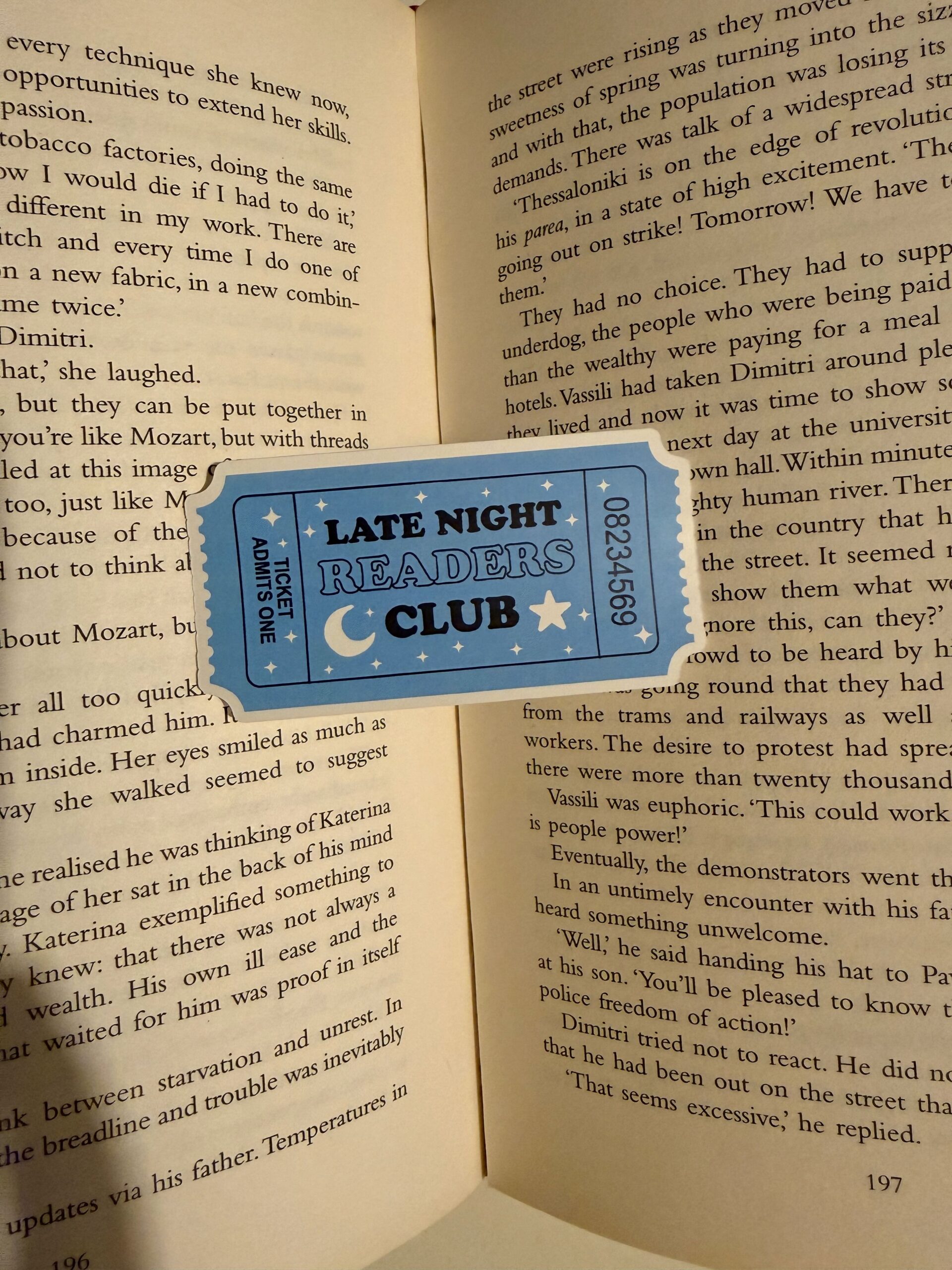 Late night readers club Sticker - Image 2