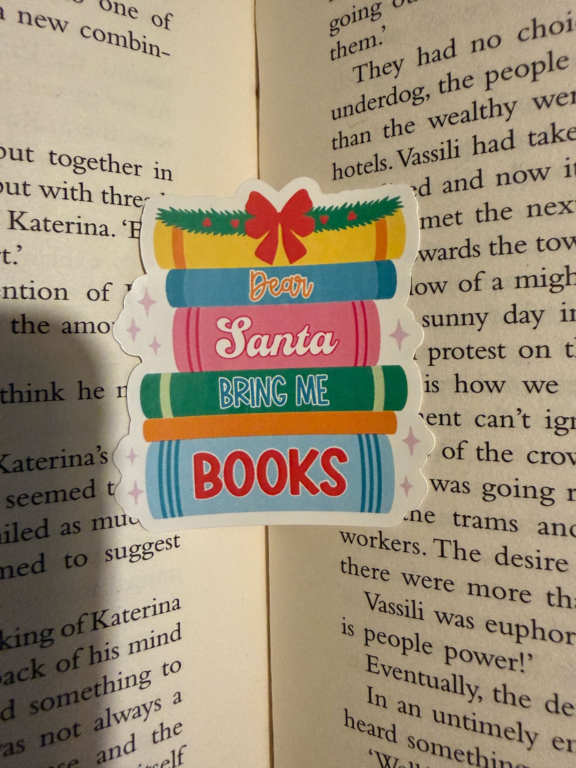 Dear Santa bring me books Sticker
