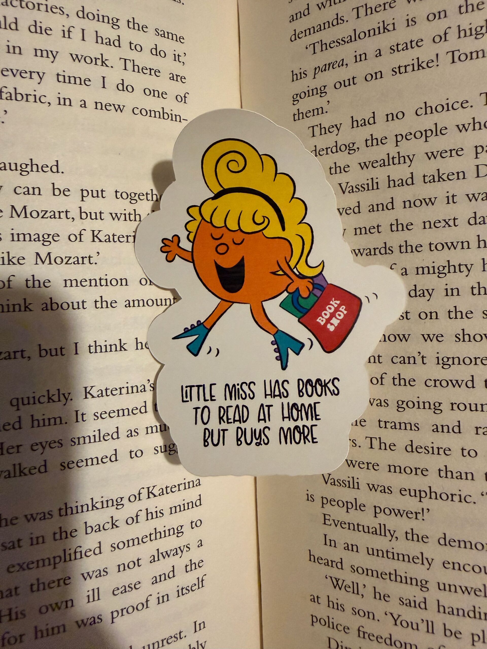 Little Miss has books to read Sticker