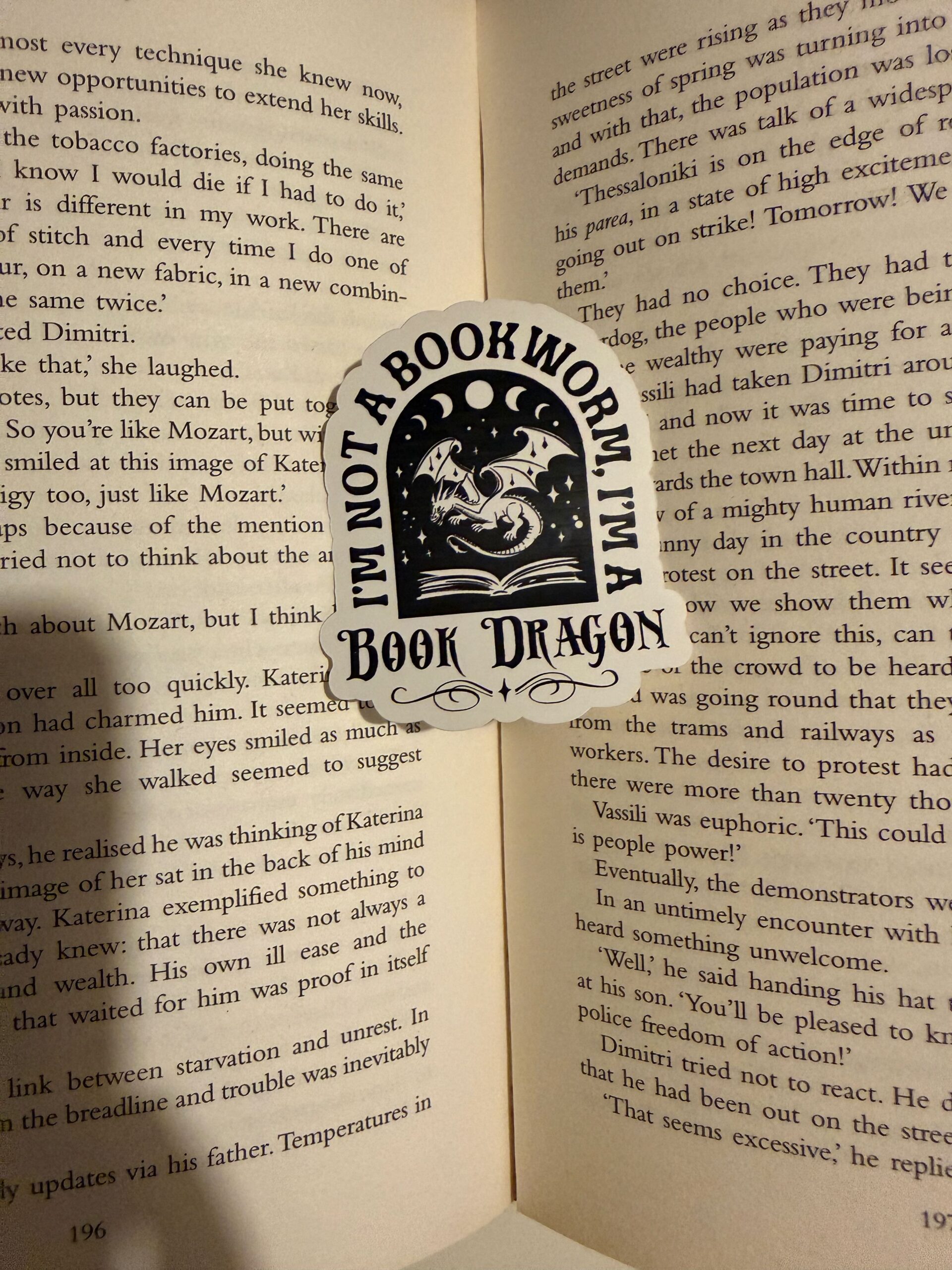 I'm not a bookworm, I'm a Book dragon sticker - Image 2