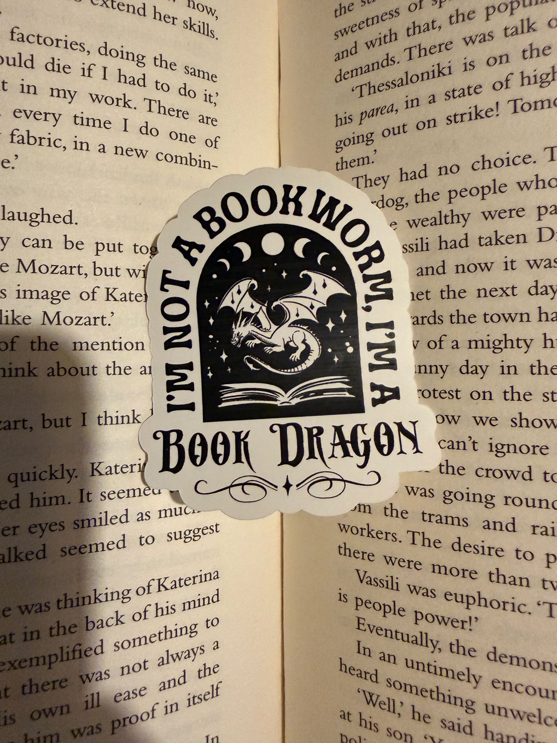 I'm not a bookworm, I'm a Book dragon sticker